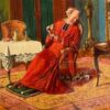 Антикварний живопис «Кардинал та його кіт» авторства Ремо (Rémo)