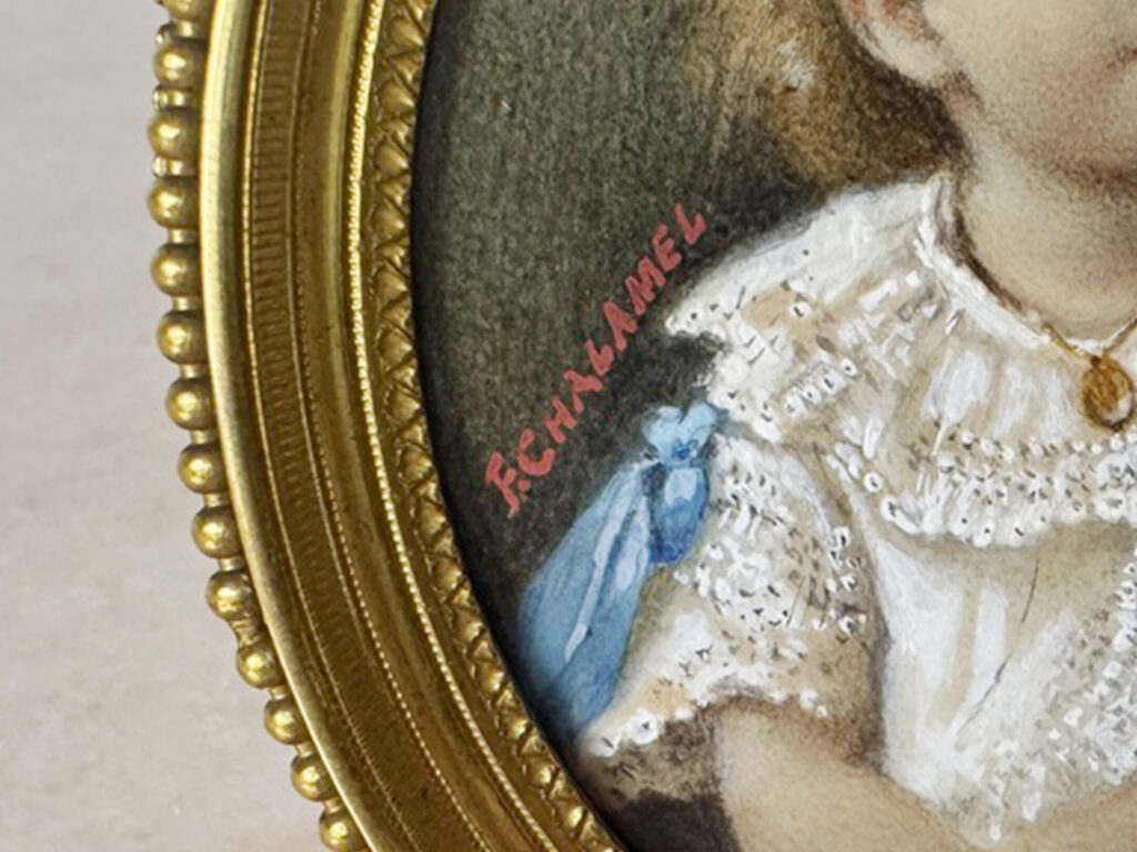 Антикварна мініатюра «Портрет дівчинки»