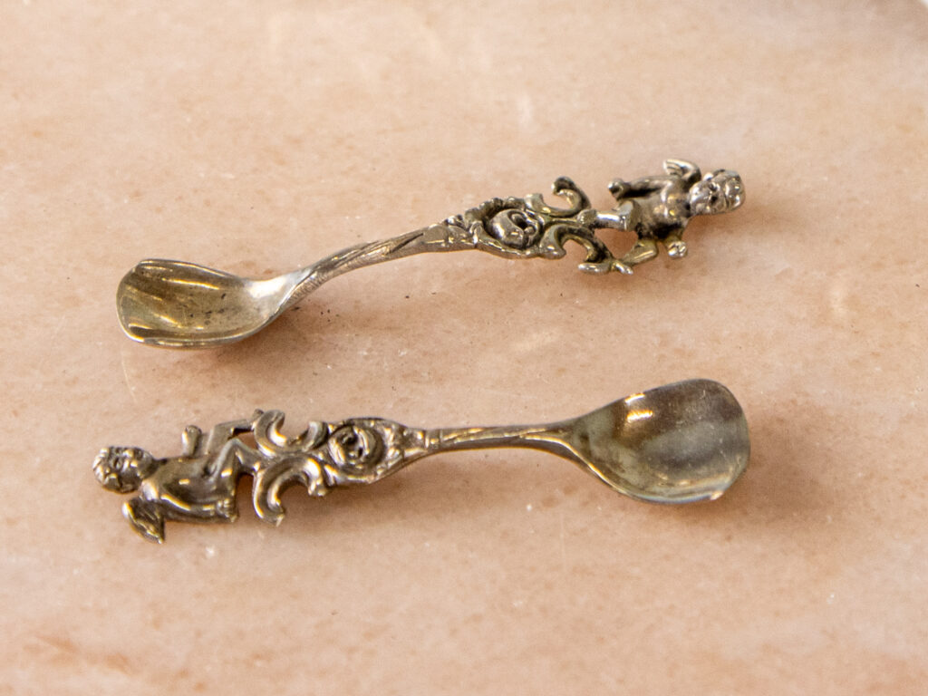 BN4A6116 Вінтажний срібний набір для спецій «Птахи»