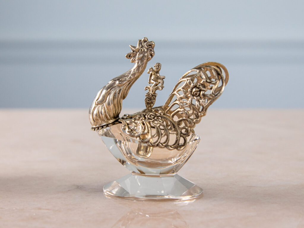 BN4A6120 Вінтажний срібний набір для спецій «Птахи»