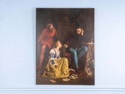 Антикварний живопис «Карл VI з Одеттою де Шампдівер і її блазнем», Е. Лейг (E. Leygue)