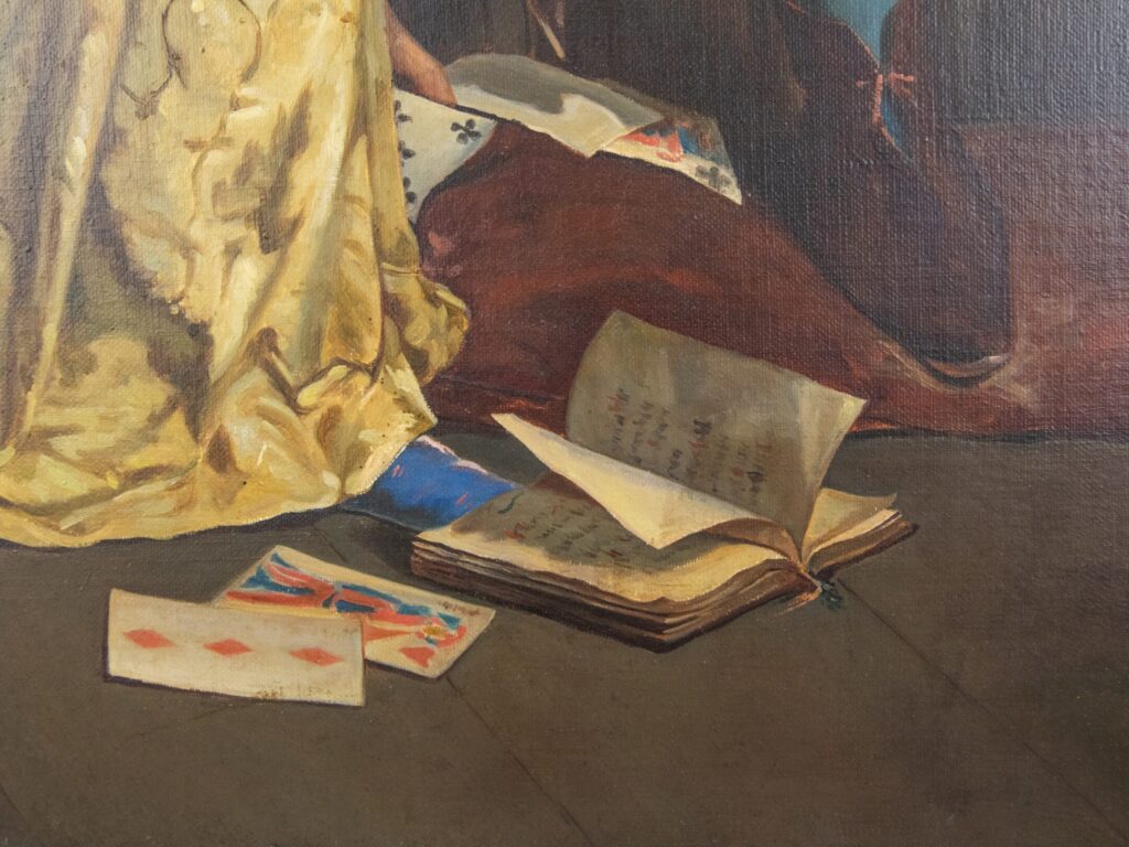 Антикварний живопис «Карл VI з Одеттою де Шампдівер і її блазнем», Е. Лейг (E. Leygue)