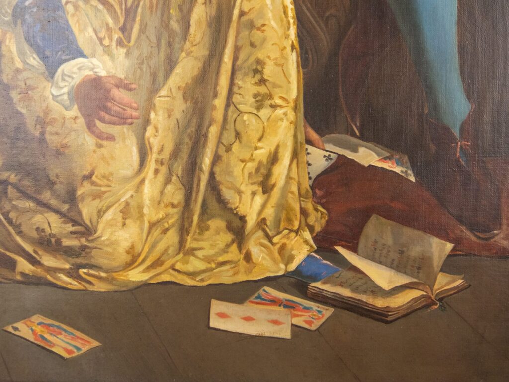 Антикварний живопис «Карл VI з Одеттою де Шампдівер і її блазнем», Е. Лейг (E. Leygue)