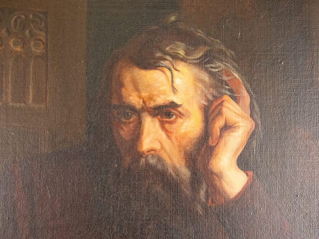 Антикварний живопис «Карл VI з Одеттою де Шампдівер і її блазнем», Е. Лейг (E. Leygue)
