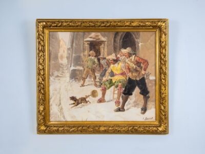 Антикварний жанровий живопис авторства Ж. Аппера