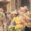 Антикварний жанровий живопис авторства Ж. Аппера