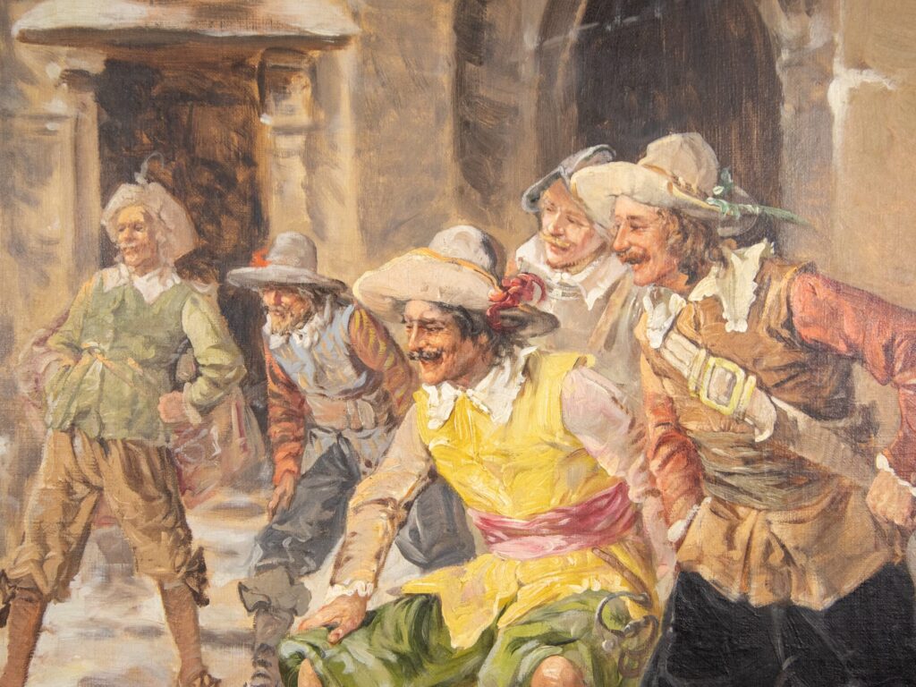 Антикварний жанровий живопис авторства Ж. Аппера