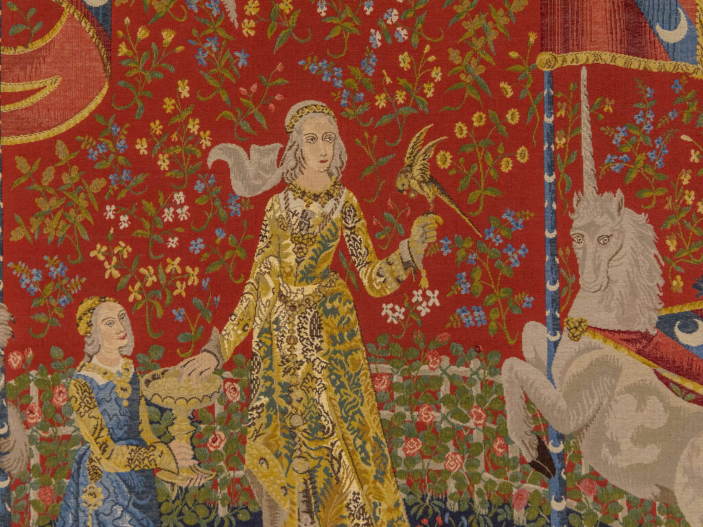 Вінтажний гобелен «Дама з єдинорогом»