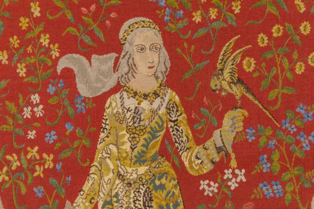 Вінтажний гобелен «Дама з єдинорогом»
