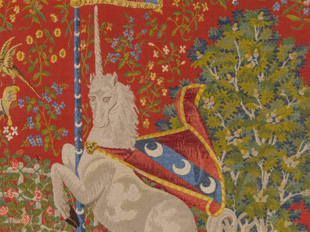 Вінтажний гобелен «Дама з єдинорогом»
