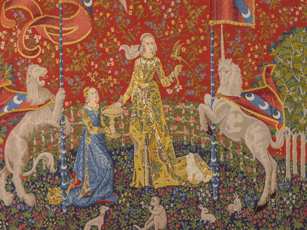 Вінтажний гобелен «Дама з єдинорогом»