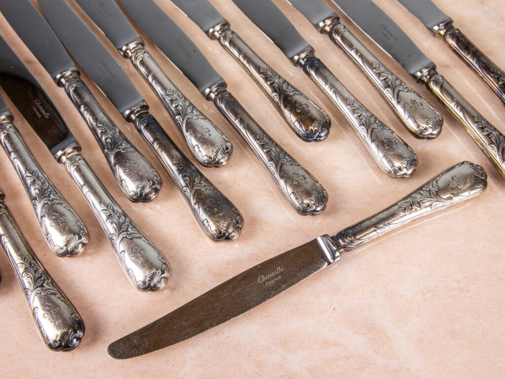 Вінтажний набір столових ножів Christofle