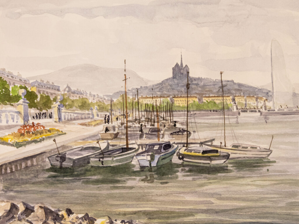 Винтажный акварельный пейзаж