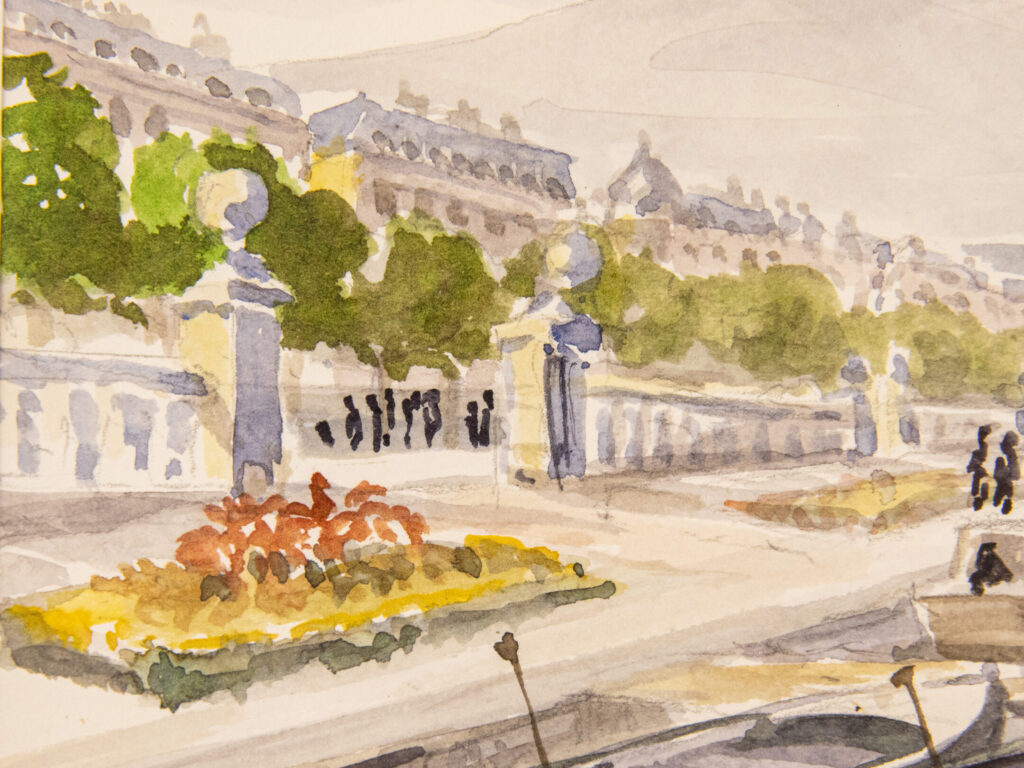 Винтажный акварельный пейзаж