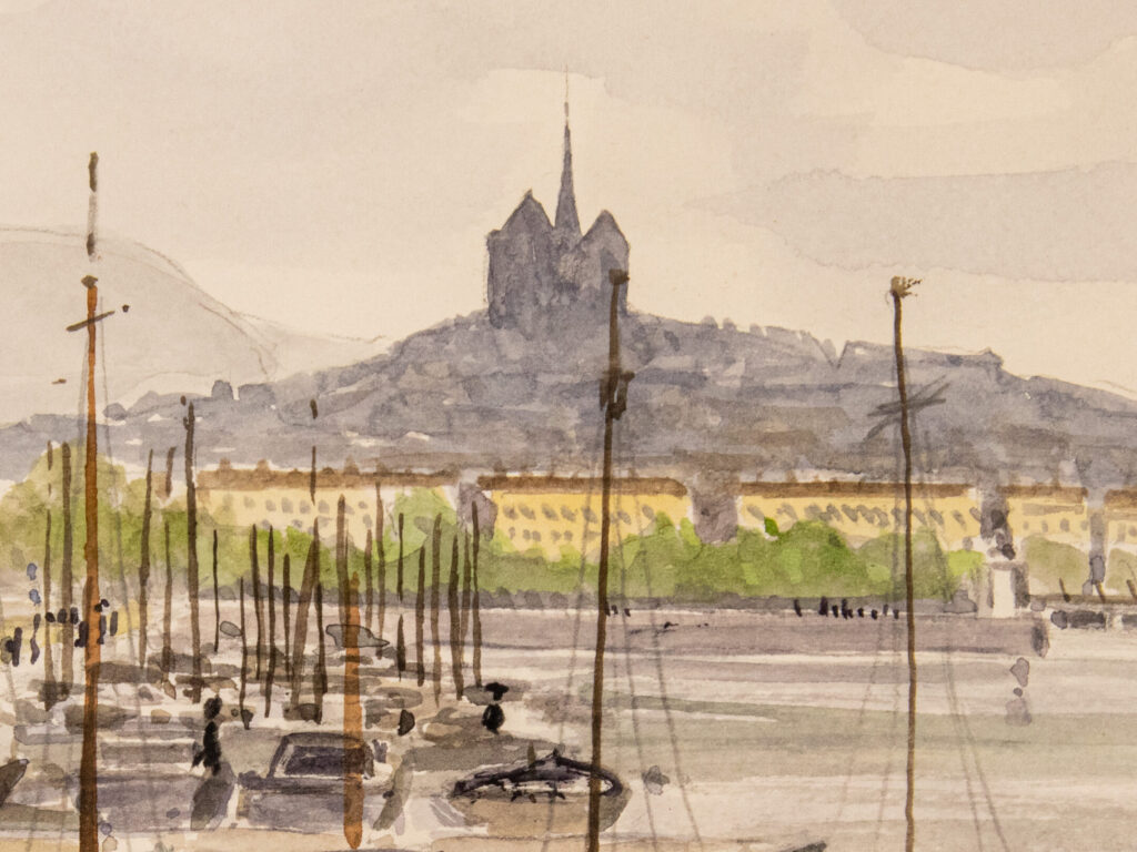 Винтажный акварельный пейзаж