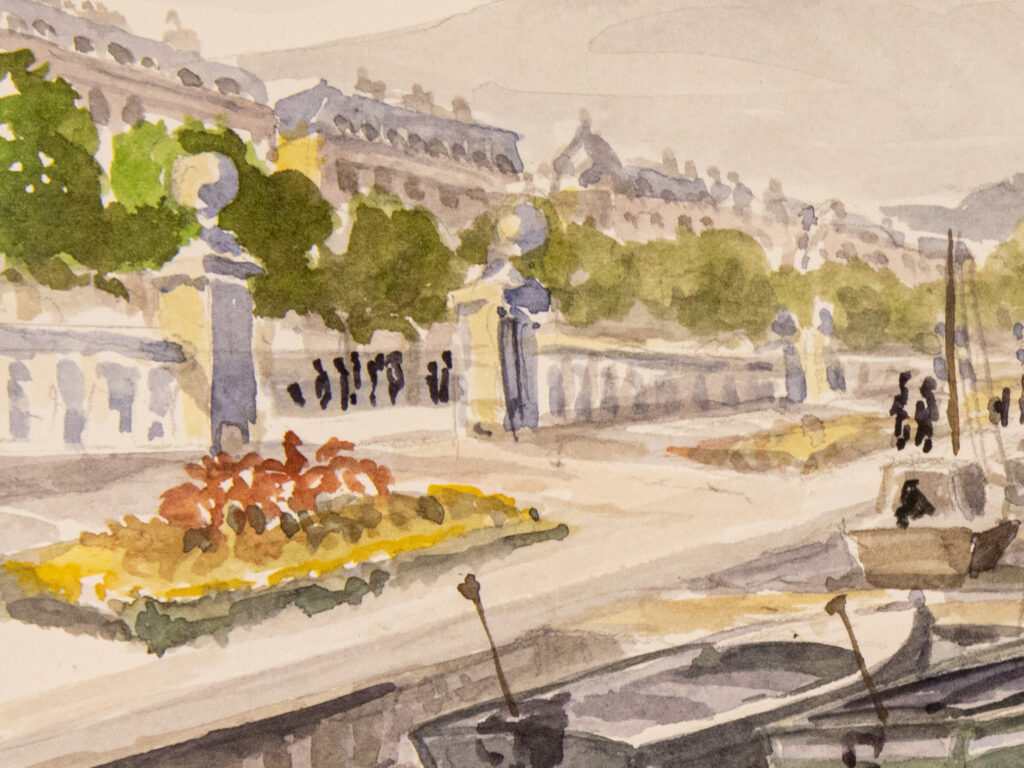 Винтажный акварельный пейзаж