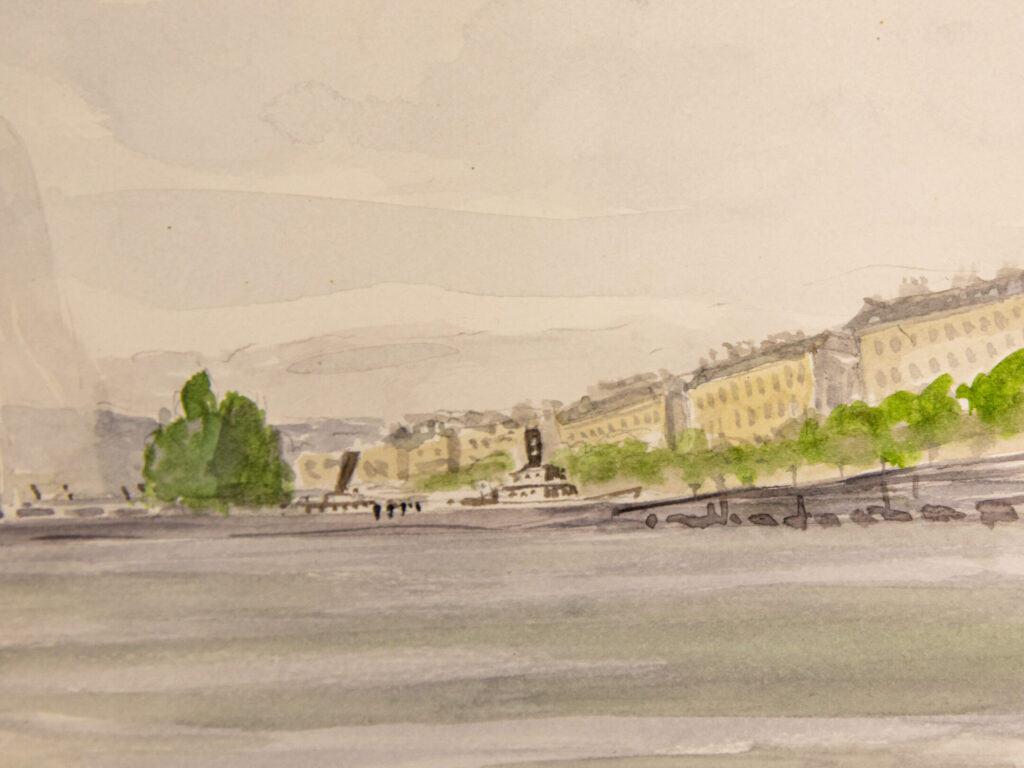 Винтажный акварельный пейзаж