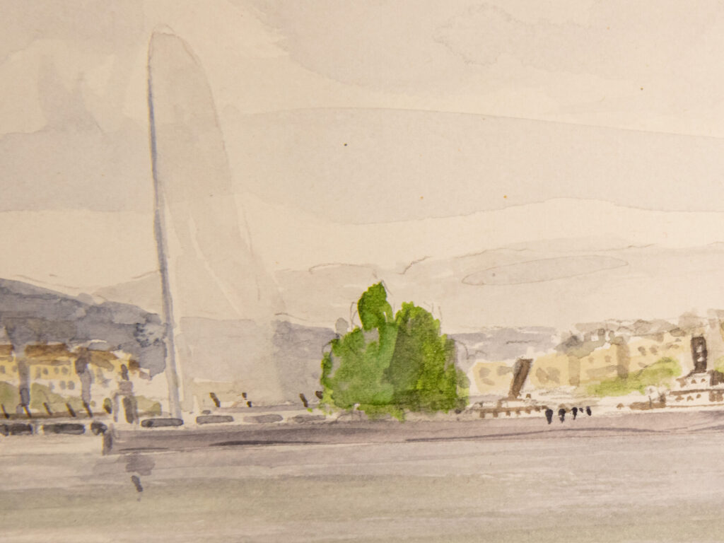 Винтажный акварельный пейзаж