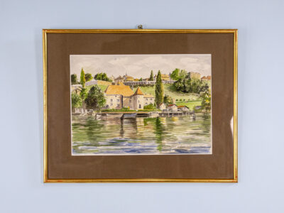 Винтажный акварельный пейзаж