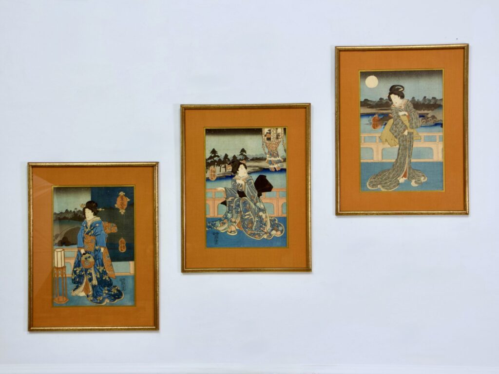Триптих жіночих портретів у стилі укійо-е