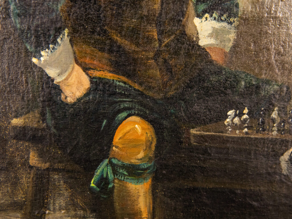 BN4A9155 Антикварний живопис «Гра в шахи»