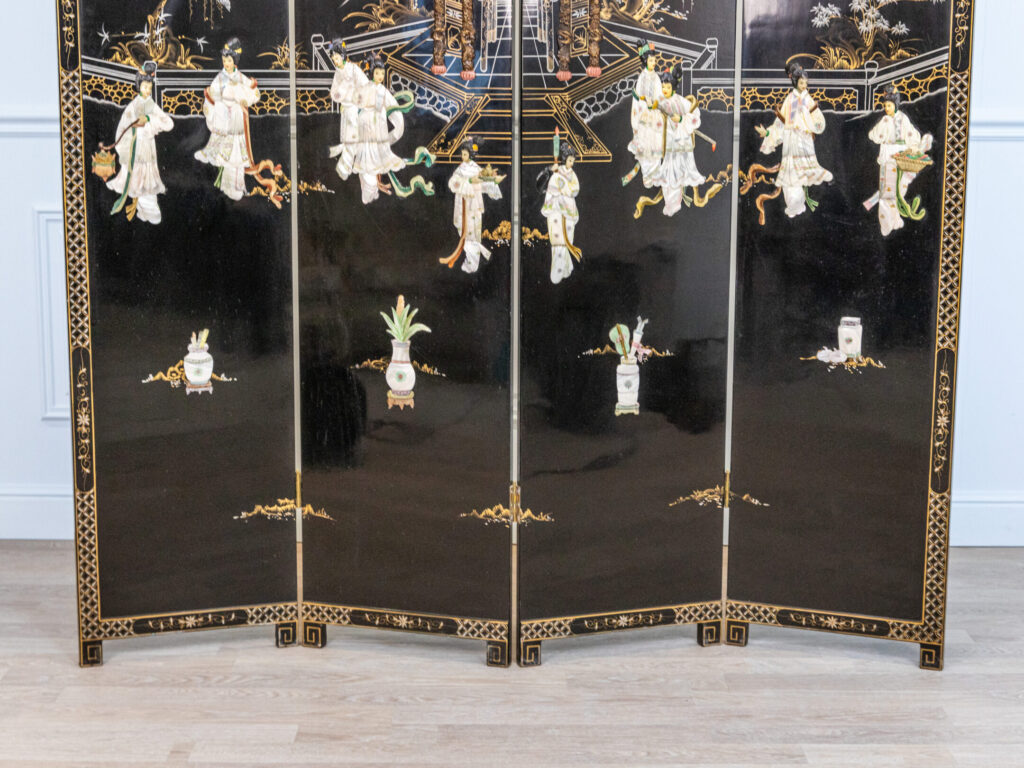 Вінтажна ширма з інкрустацією в стилі Шинуазрі
