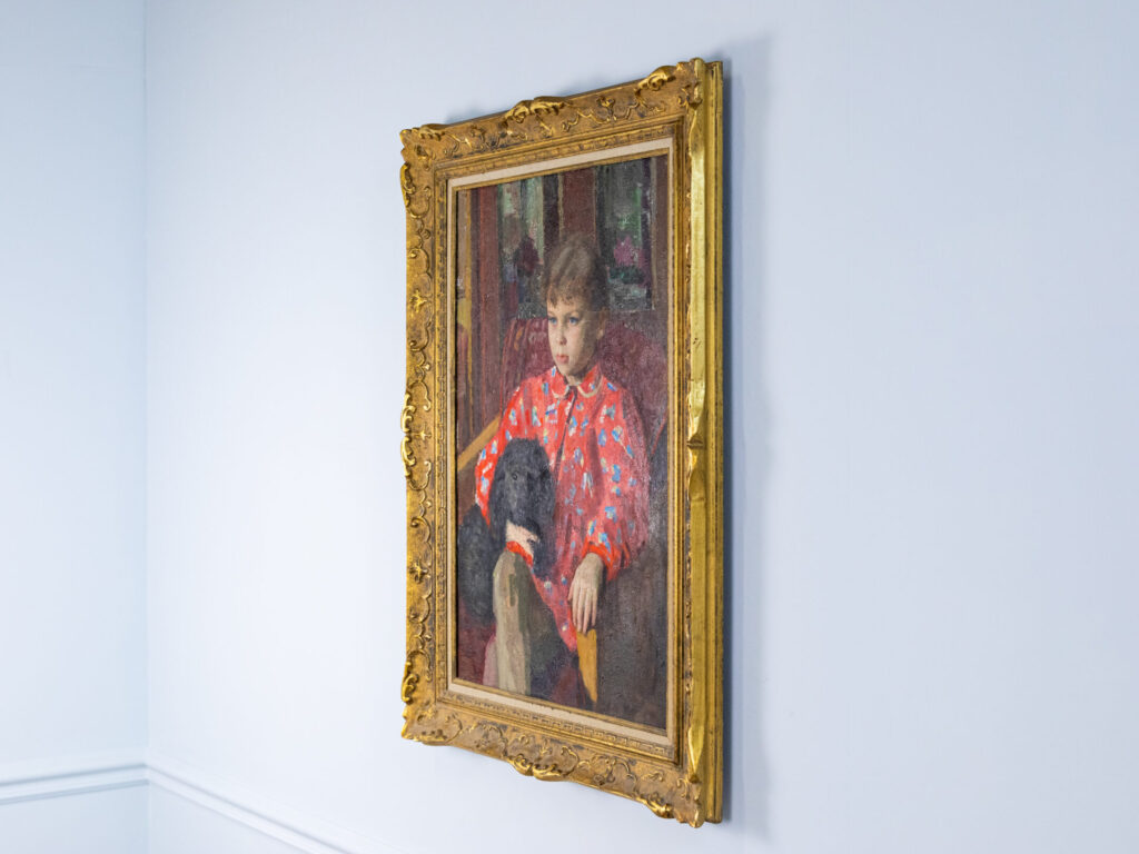 Антикварний живопис «Дівчинка з собачкою», Борис Гладченко