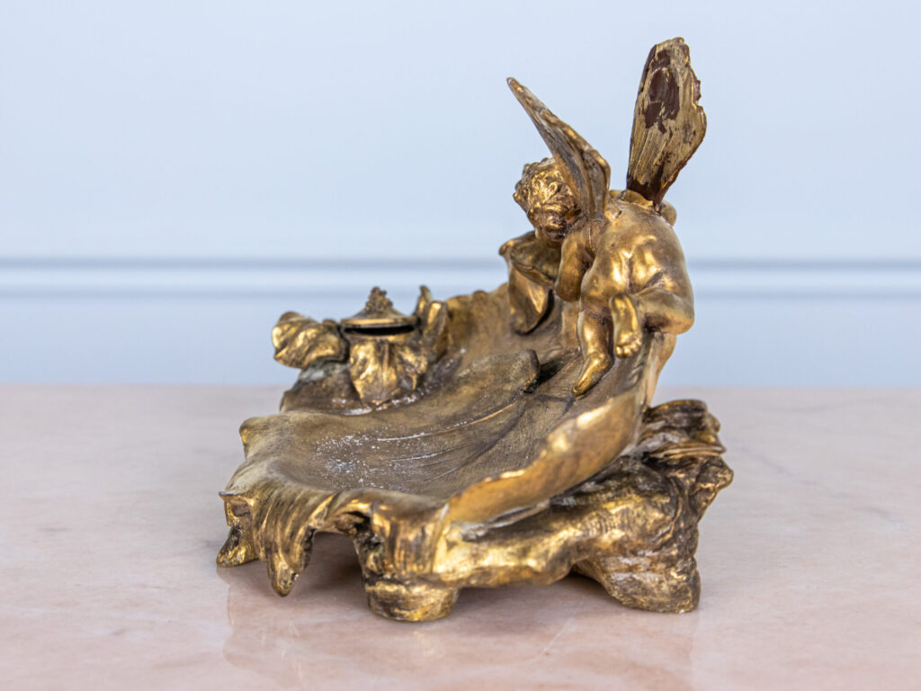 Антикварная бронзовая чернильница по модели Иполита Франсуа Моро