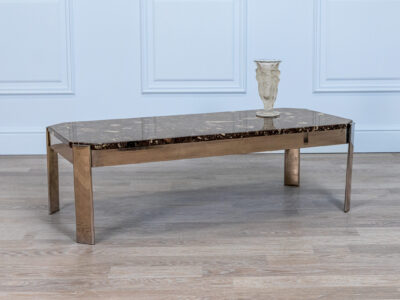 Вінтажний журнальний столик з мармуровою стільницею