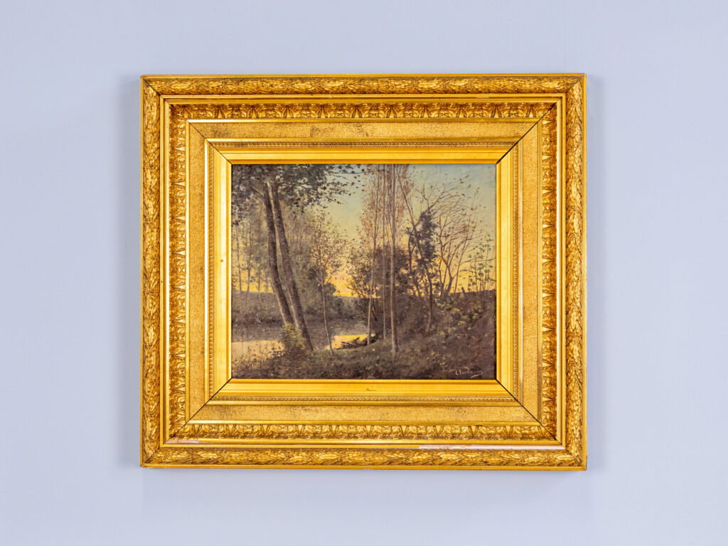 BN4A1365 Антикварний живопис «Пейзаж з річкою»