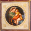 Антикварна порцелянова плакетка «Мадонна в кріслі»