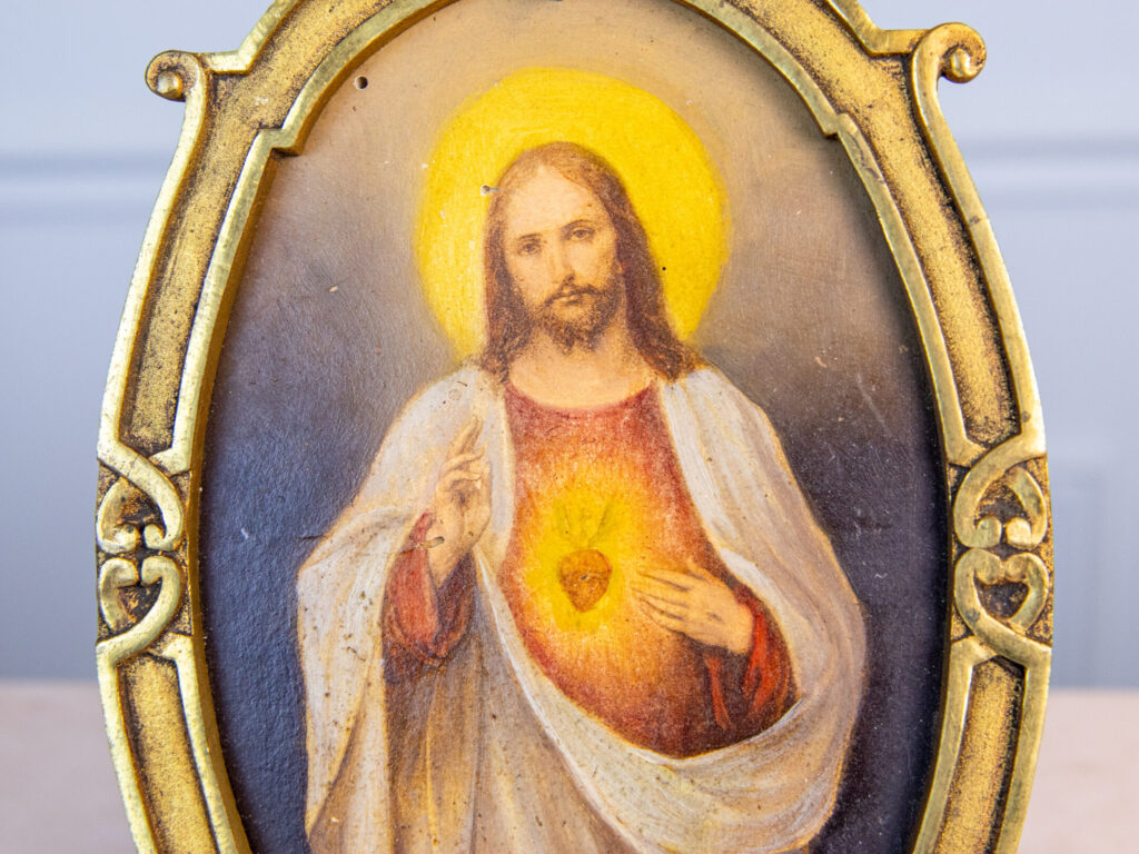 BN4A1855 Антикварна мініатюра «Святе Серце Ісуса Христа»