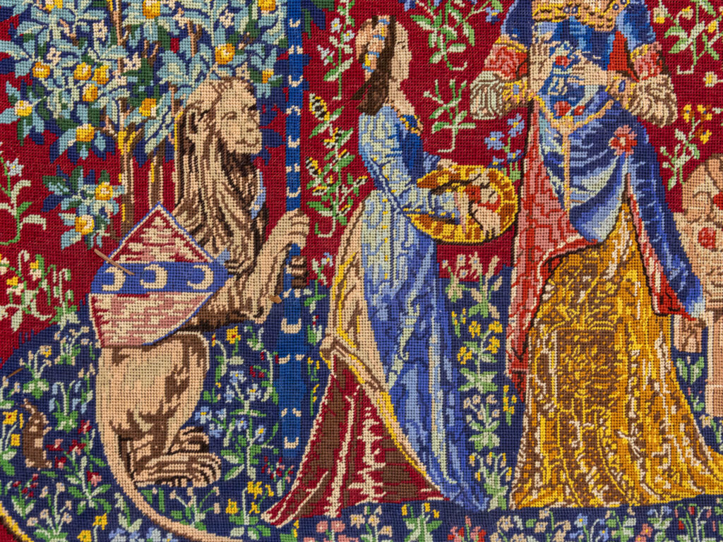 Вінтажний гобелен «Дама з єдинорогом»