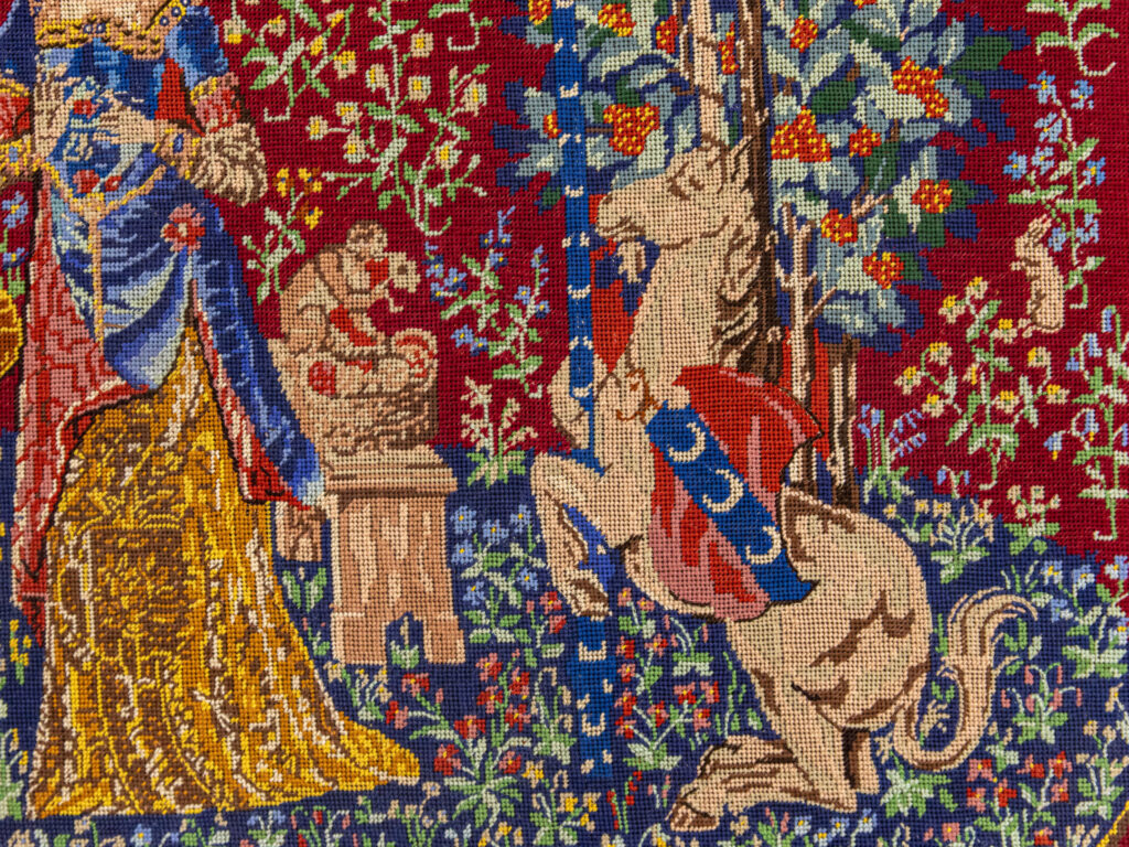 Вінтажний гобелен «Дама з єдинорогом»