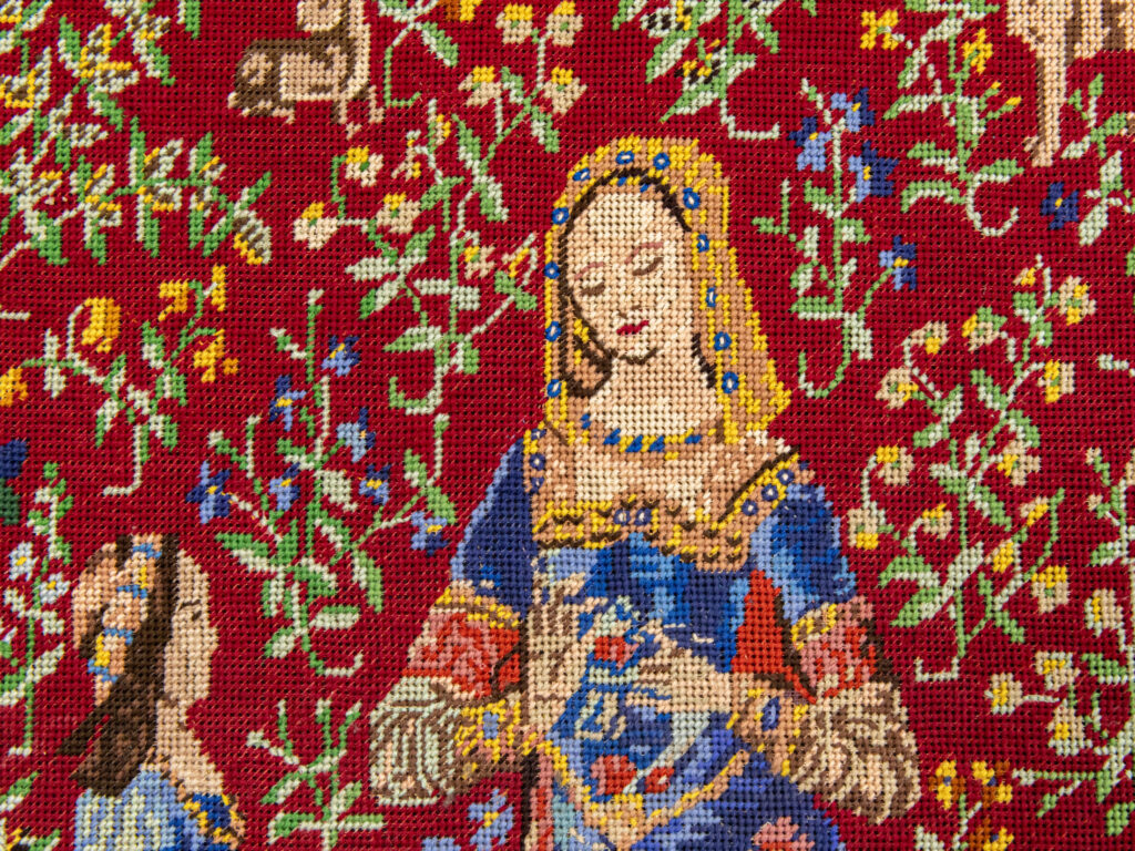 Вінтажний гобелен «Дама з єдинорогом»
