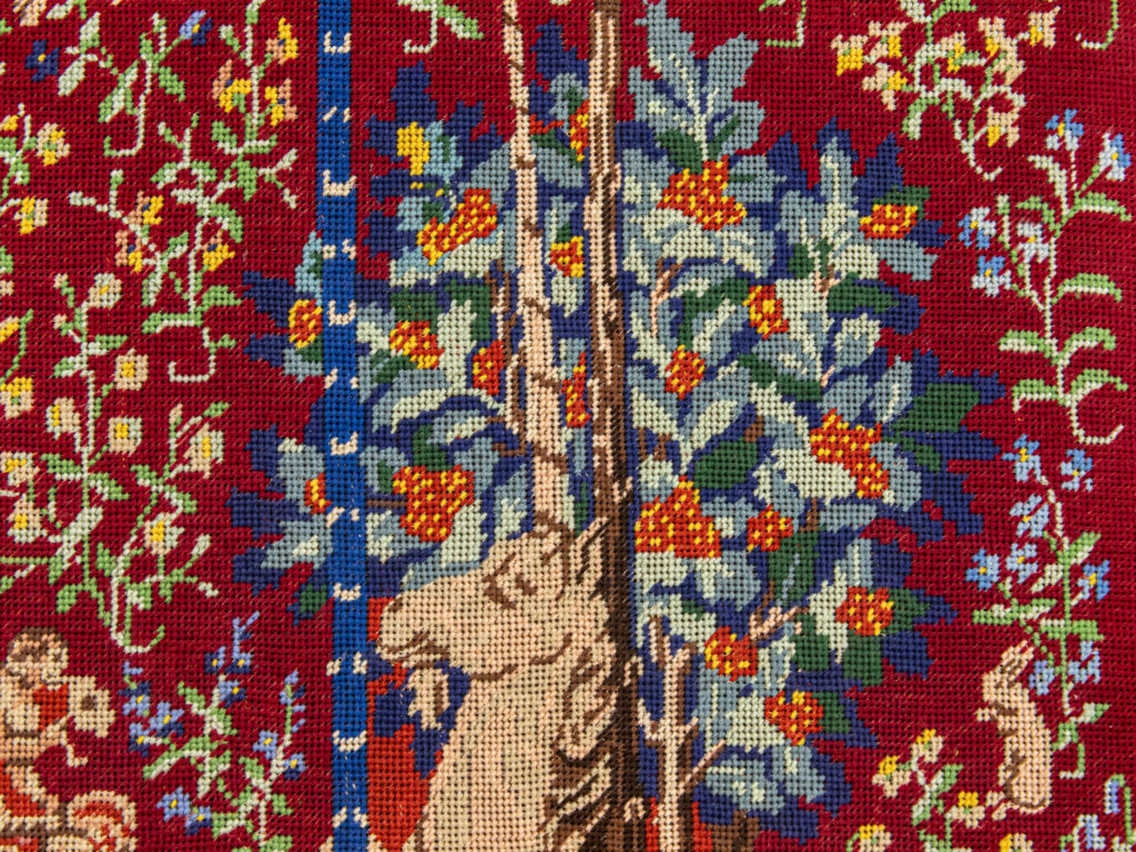 Вінтажний гобелен «Дама з єдинорогом»