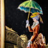 Вінтажний емалевий живопис «Під дощем», Р. Рестуе (R.Restoueix)