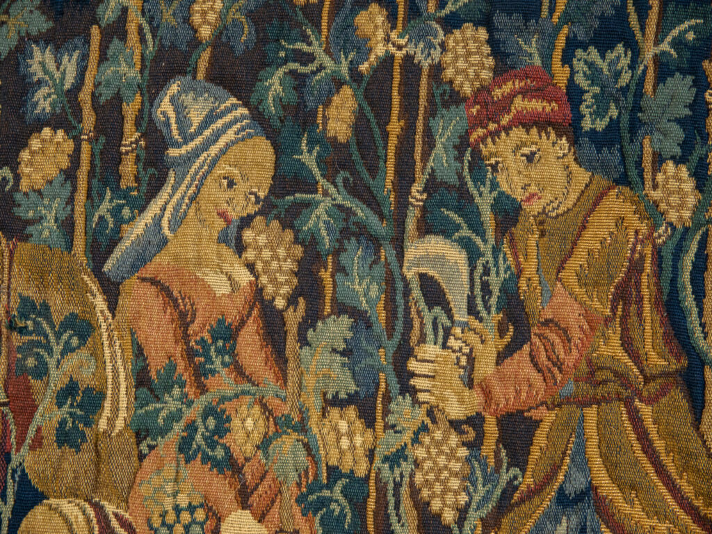 Вінтажний гобелен «Збір винограду»