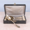 Антикварний набір срібних ложок у футлярі