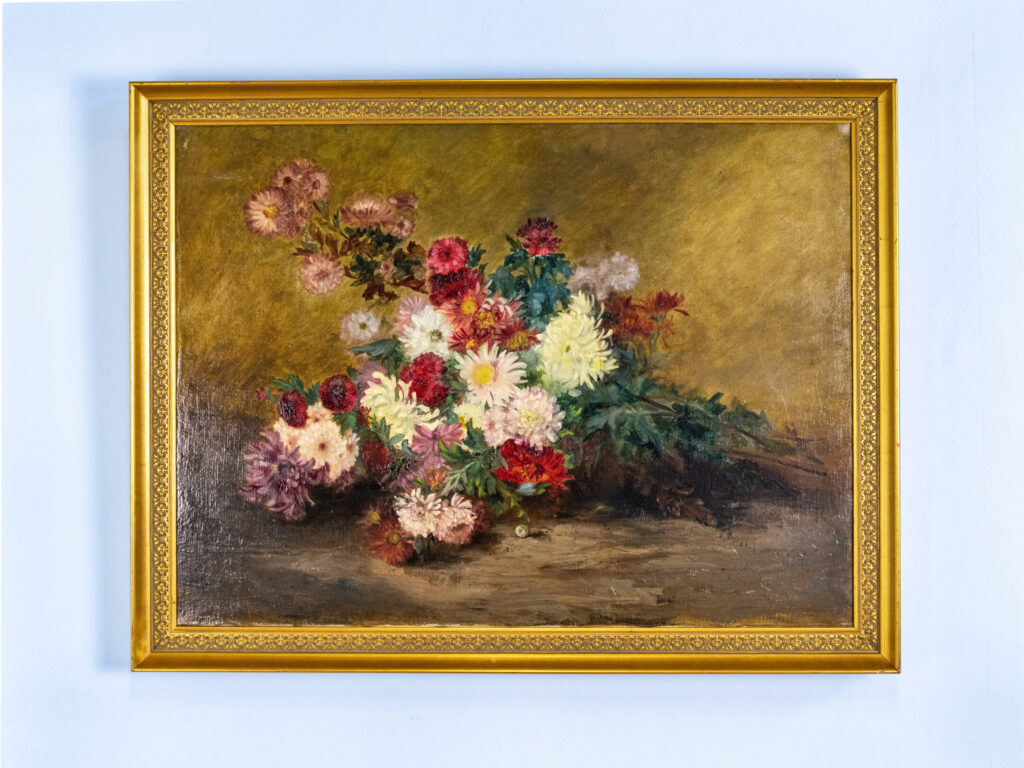 Антикварний живопис «Натюрморт з квітами»