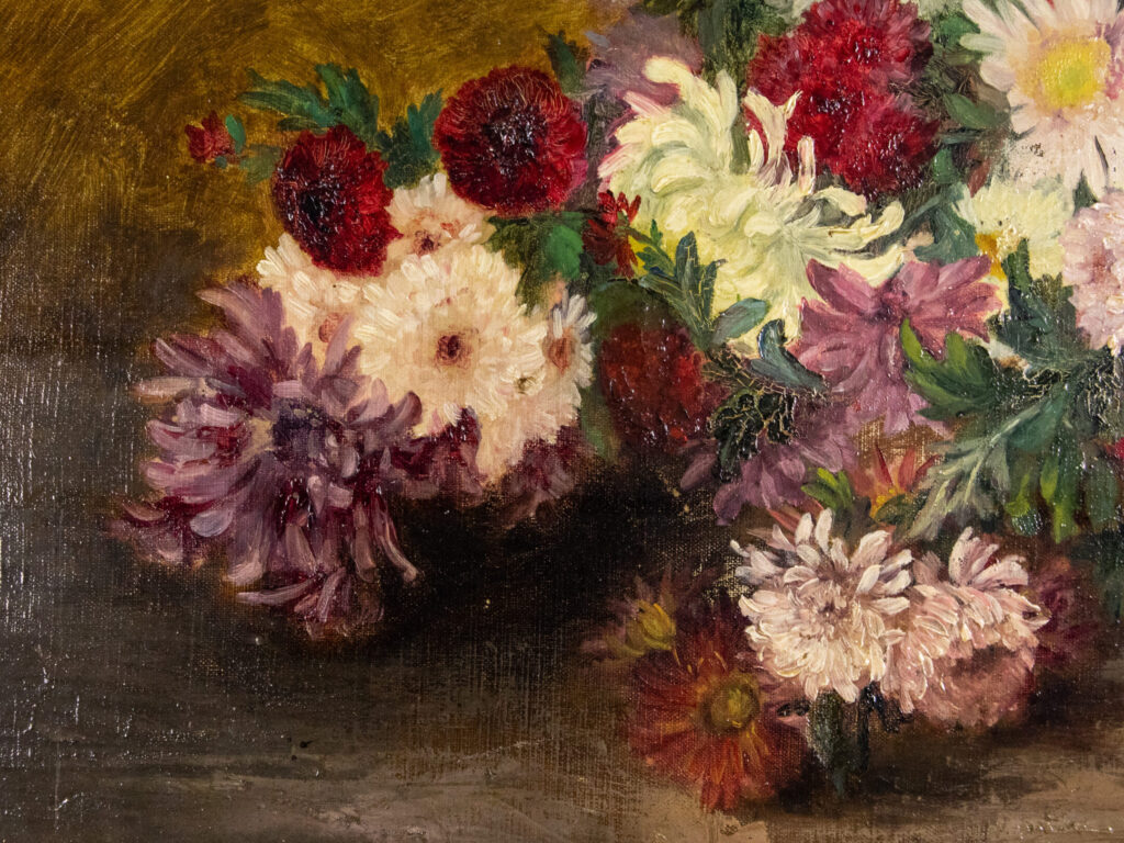 Антикварний живопис «Натюрморт з квітами»