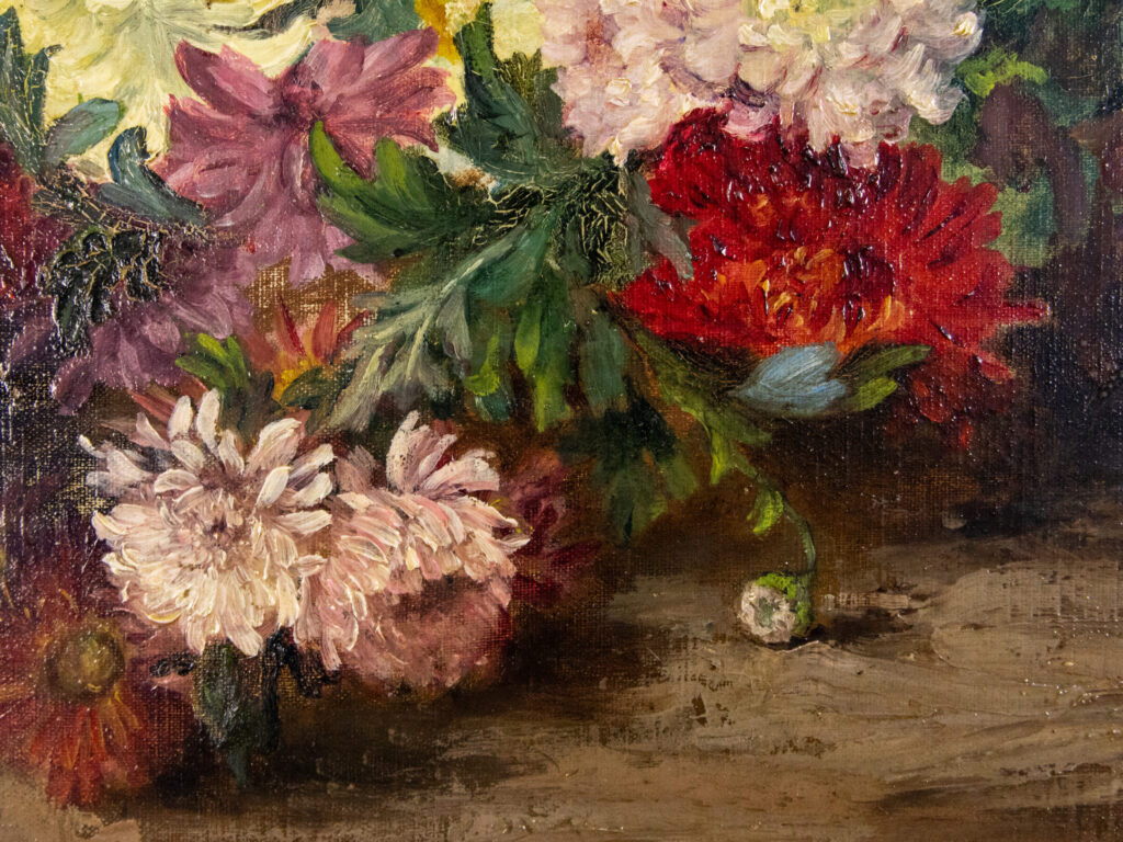 Антикварний живопис «Натюрморт з квітами»