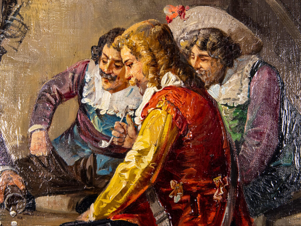 Антикварний живопис «Мушкетери за грою», Л. Г. Бальдеро (Luigi Giorgio Baldero)