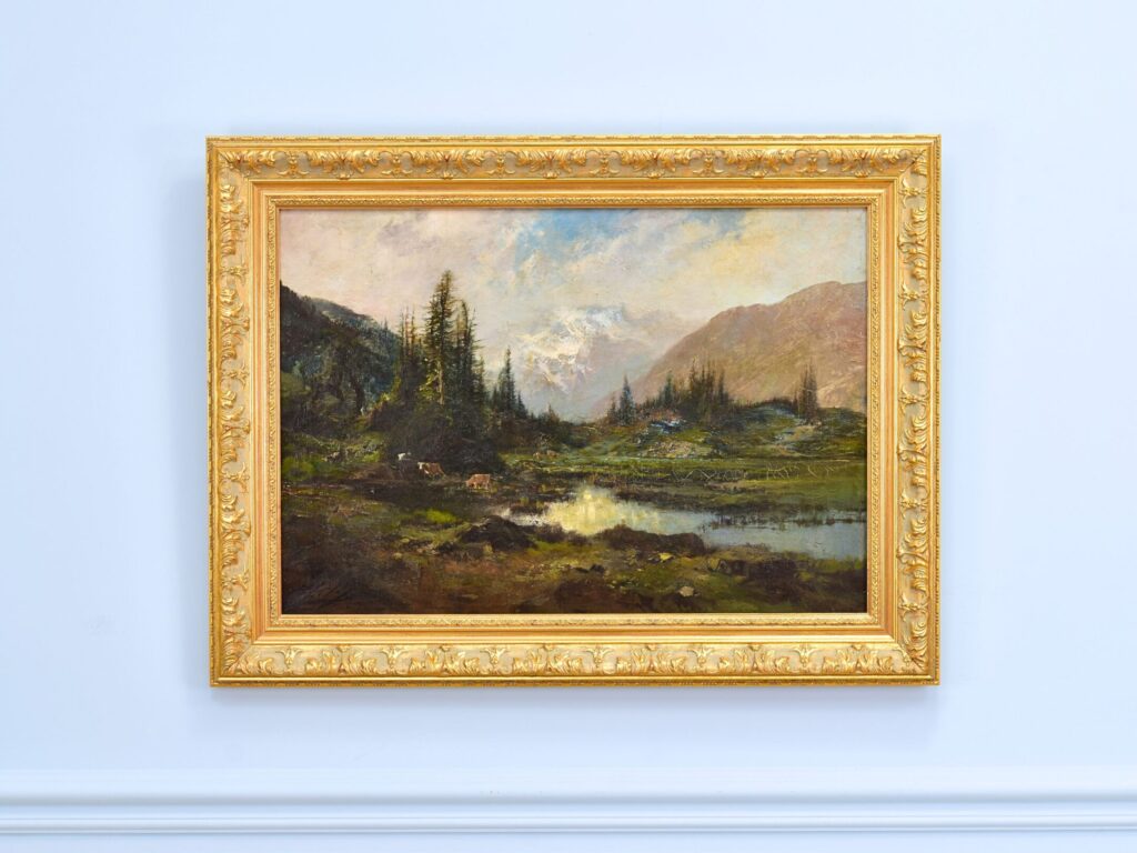 Антикварний живопис «Альпійський пейзаж»