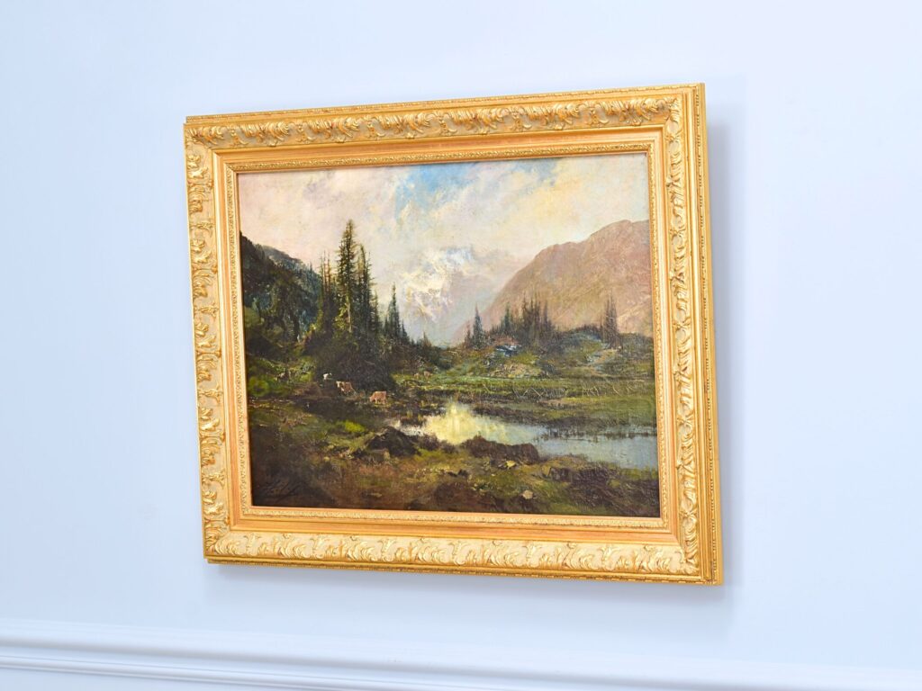 Антикварний живопис «Альпійський пейзаж»