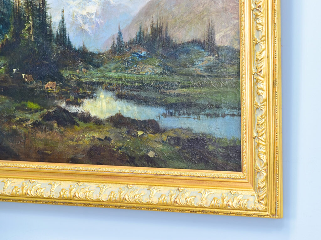 Антикварний живопис «Альпійський пейзаж»