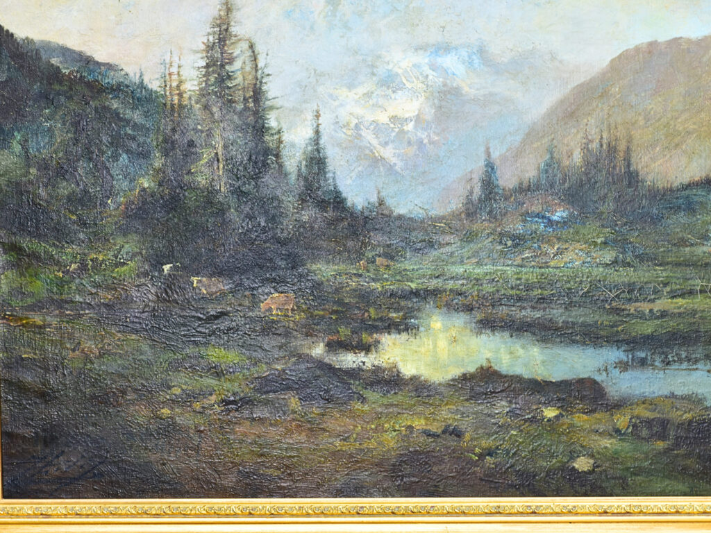 Антикварний живопис «Альпійський пейзаж»