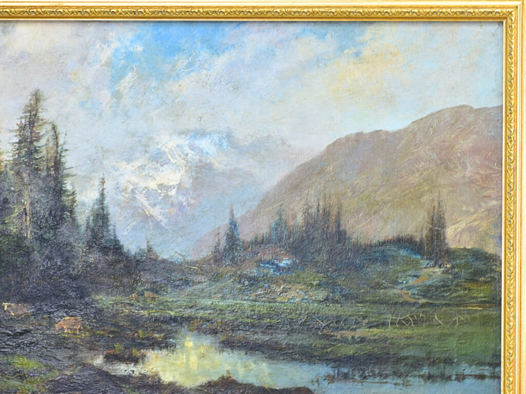 Антикварний живопис «Альпійський пейзаж»
