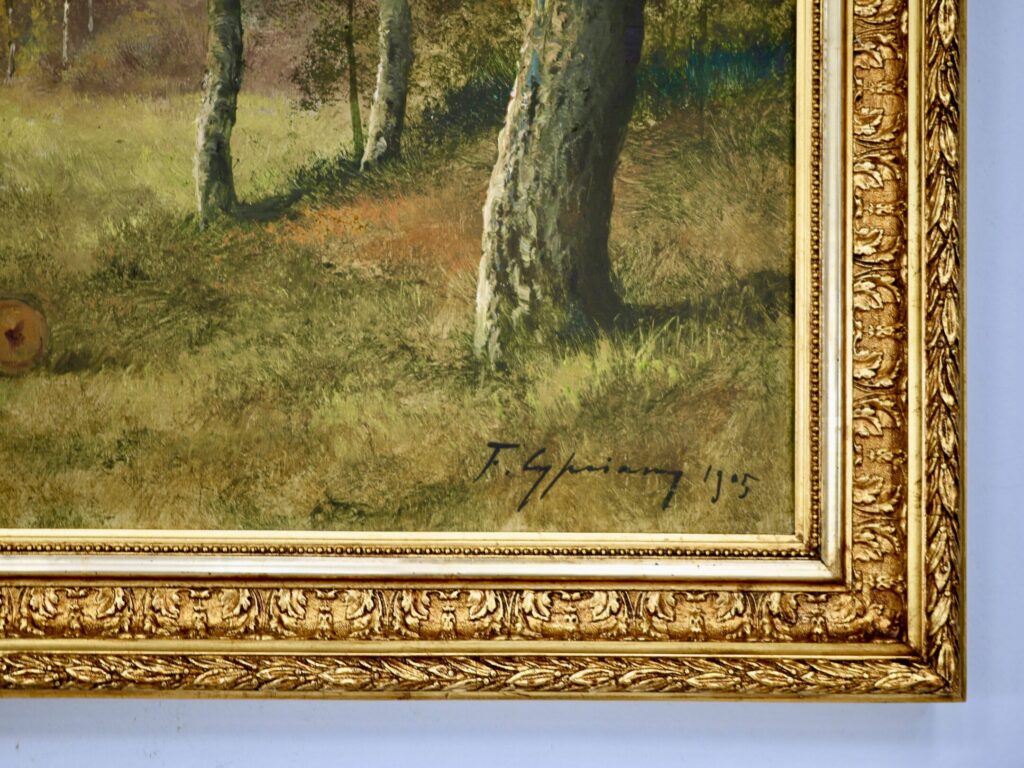 Антикварний живопис «Лісовий пейзаж», Ф. Чипріані (F. Cypriany)