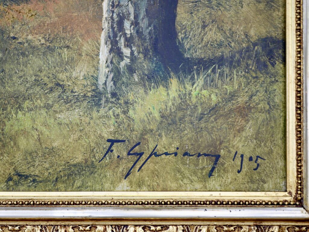 Антикварний живопис «Лісовий пейзаж», Ф. Чипріані (F. Cypriany)
